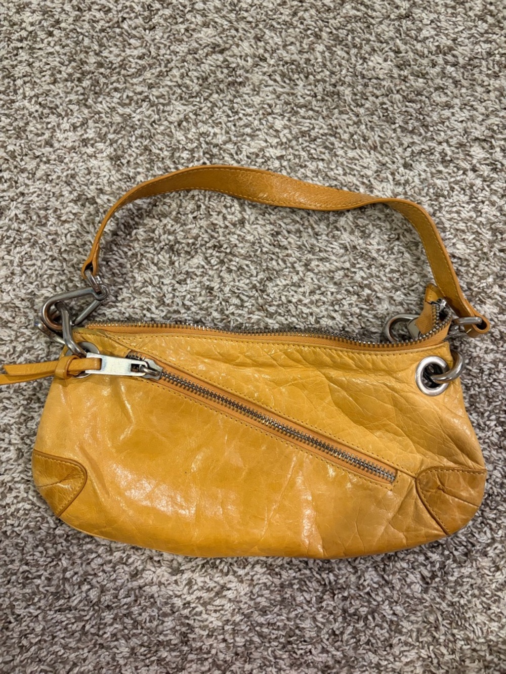ABRO Yellow Leather Shoulder Bag
